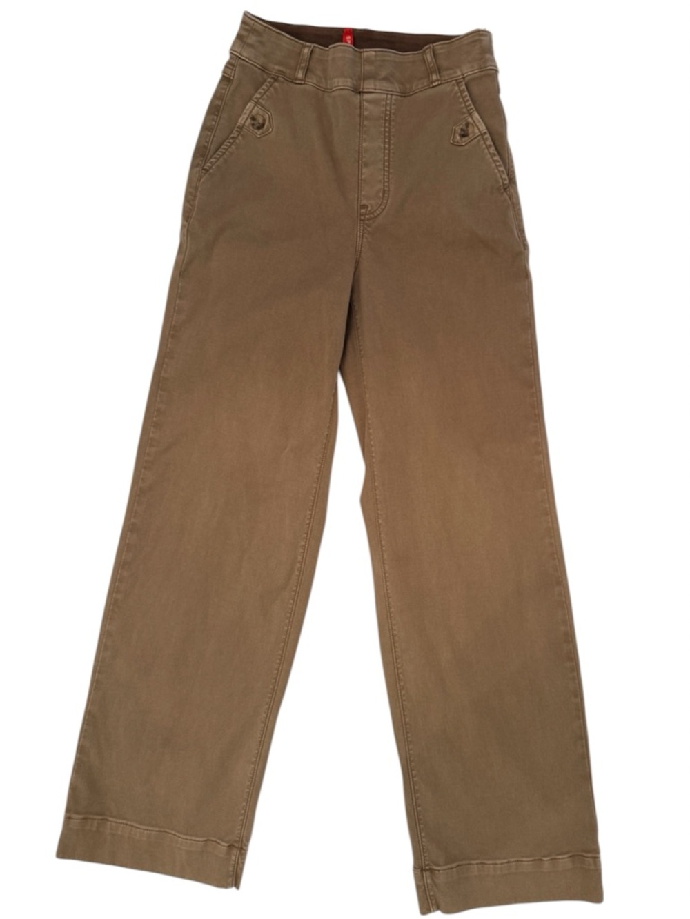 Spanx Pants XS Tall Brown Wide Leg Stretch High Rise Pull On